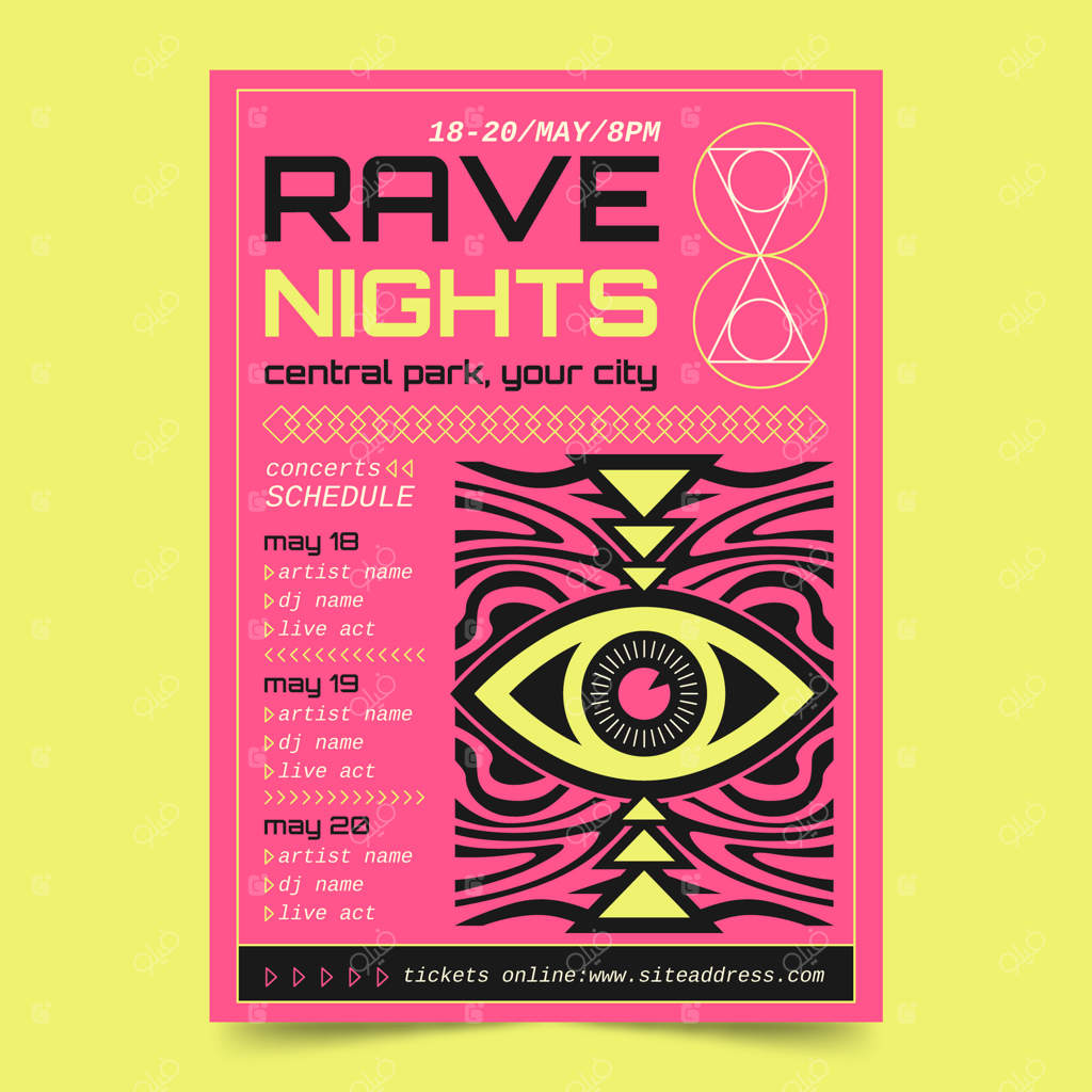 قالب پوستر عمودی برای مهمانی ریو