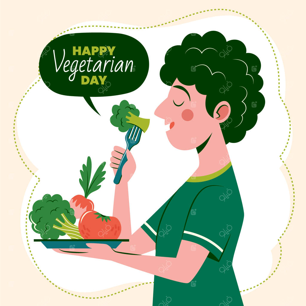 تصویر ساده برای روز جهانی گیاه‌خواری