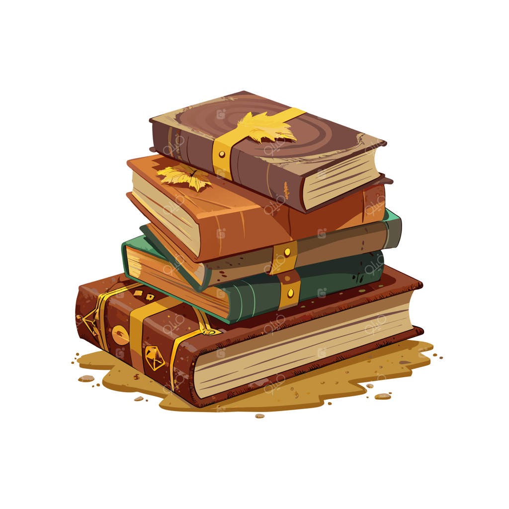 ایده تصویرسازی وکتوری از توده کتاب‌ها