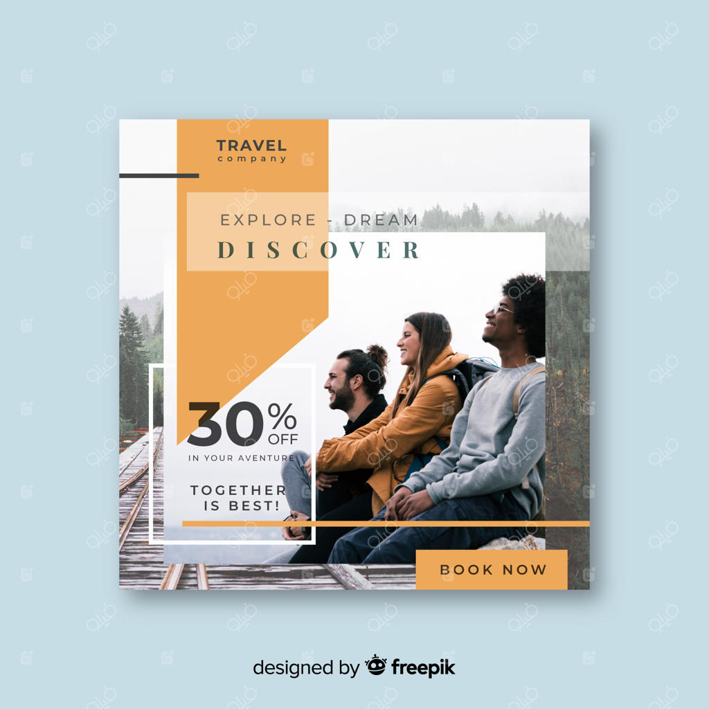 بنر مربعی مسافرتی با عکس