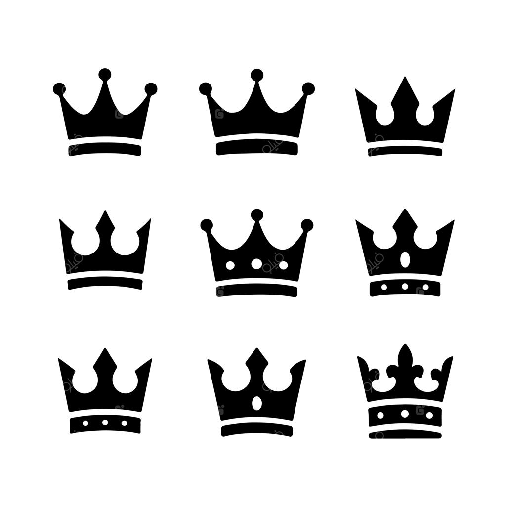 مجموعه آیکون وکتور تاج و تل سلطنتی بدون حق نشر