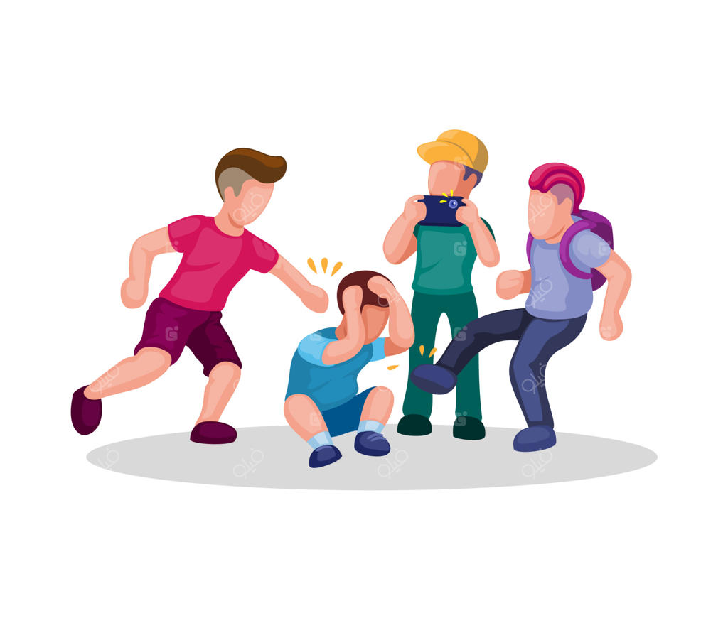وکتور تصویرسازی کارتونی قلدری، دعوا و خشونت