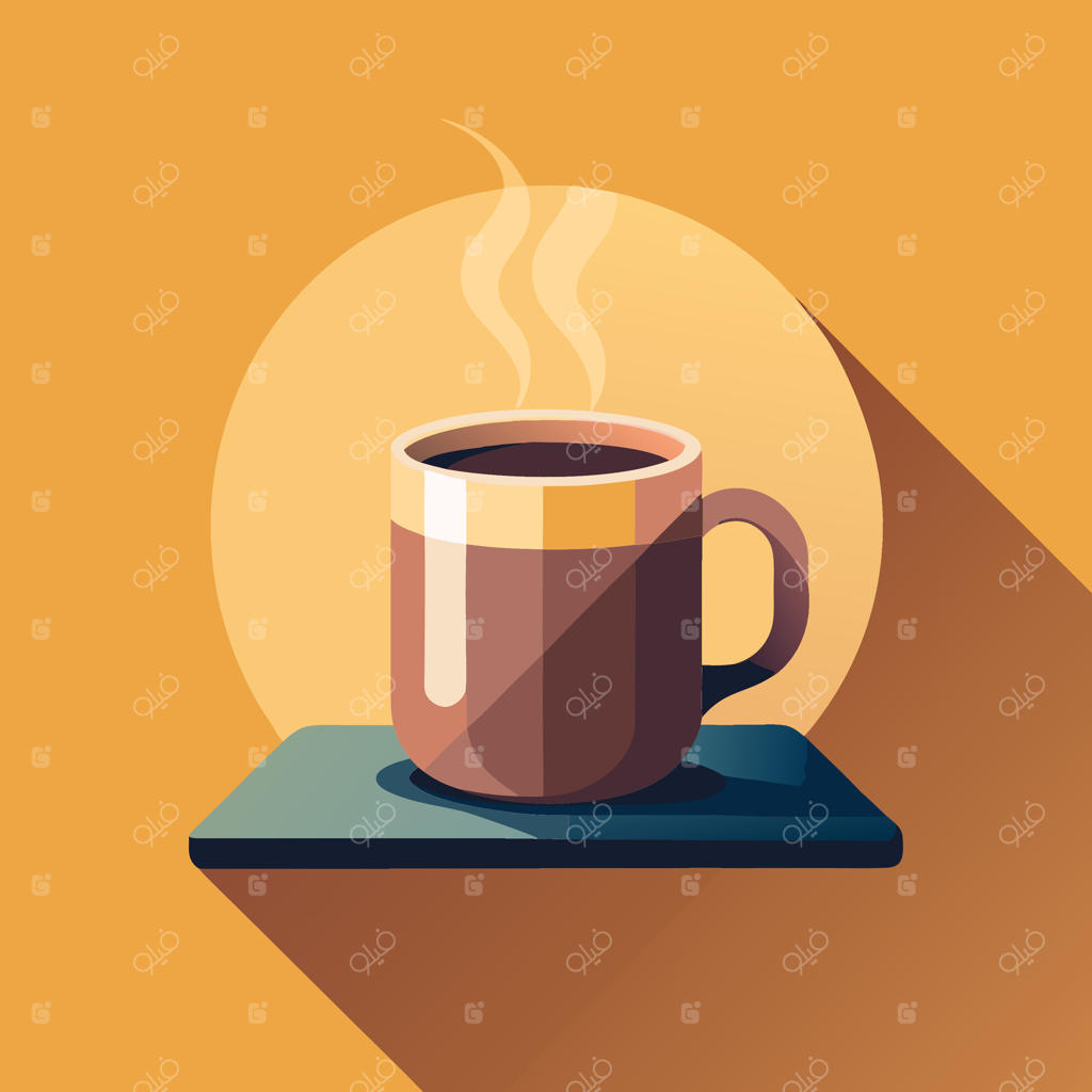 لیوان قهوه با نوشیدنی گرم به سبک تخت