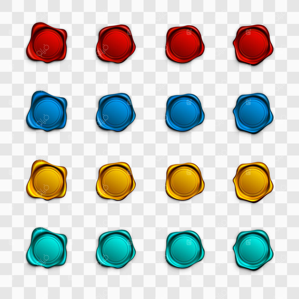 مُهر. مُهر مومی. برچسب قدیمی. برچسب تضمین کیفیت. تصویرسازی