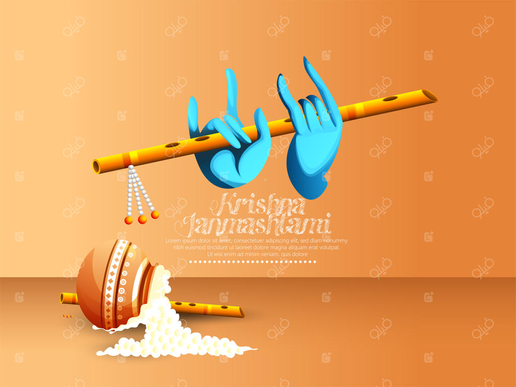 پس‌زمینه جشن جنمشتامی در هند: تولد شادباش کریشنا مبارک!