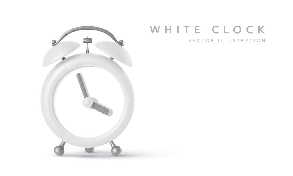 ساعت زنگ‌دار در پس‌زمینه سفید