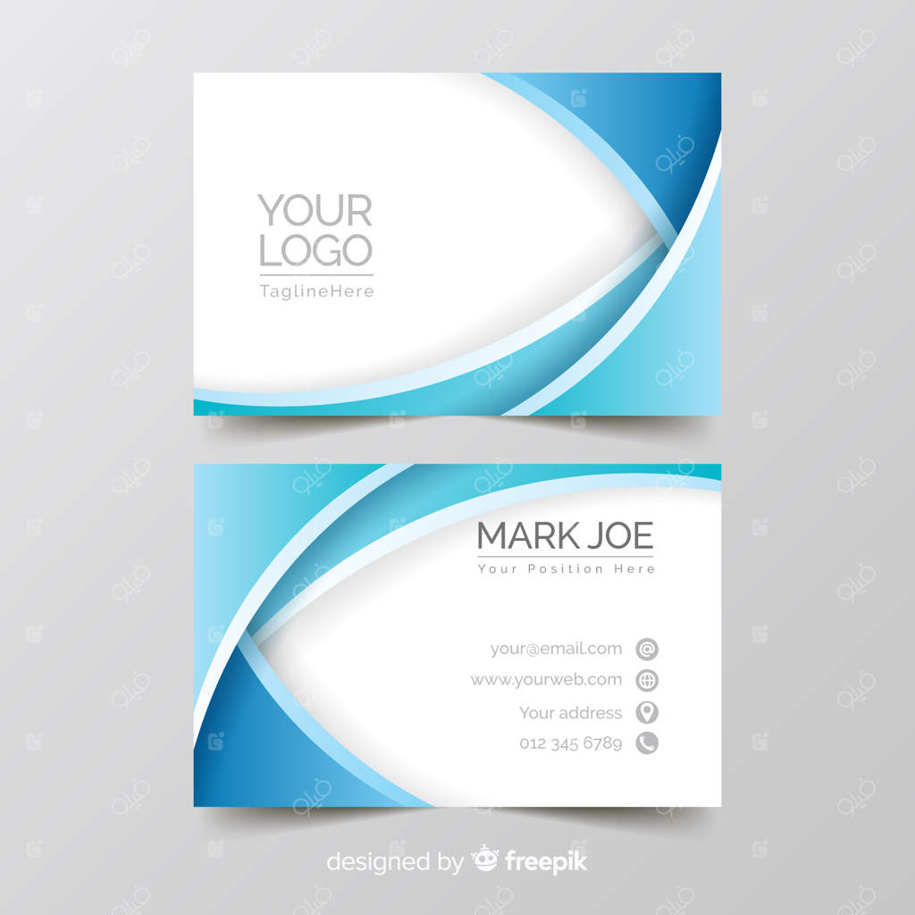 قالب کارت ویزیت با اشکال انتزاعی