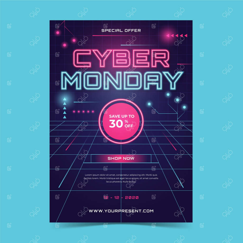 قالب بروشور دوشنبه سایبری با طراحی ساده و مدرن