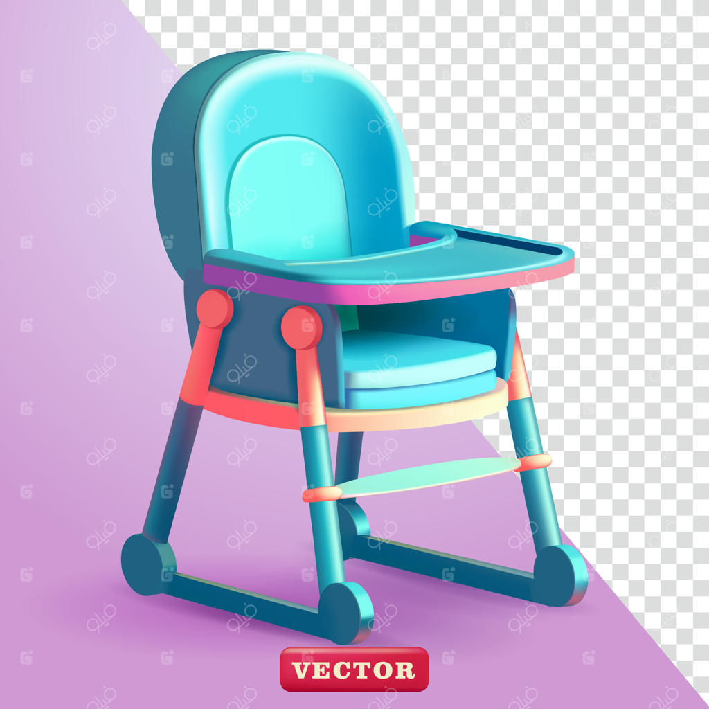 صندلی غذاخوری کودک سه بعدی: مناسب برای استفاده در طرح‌های طراحی