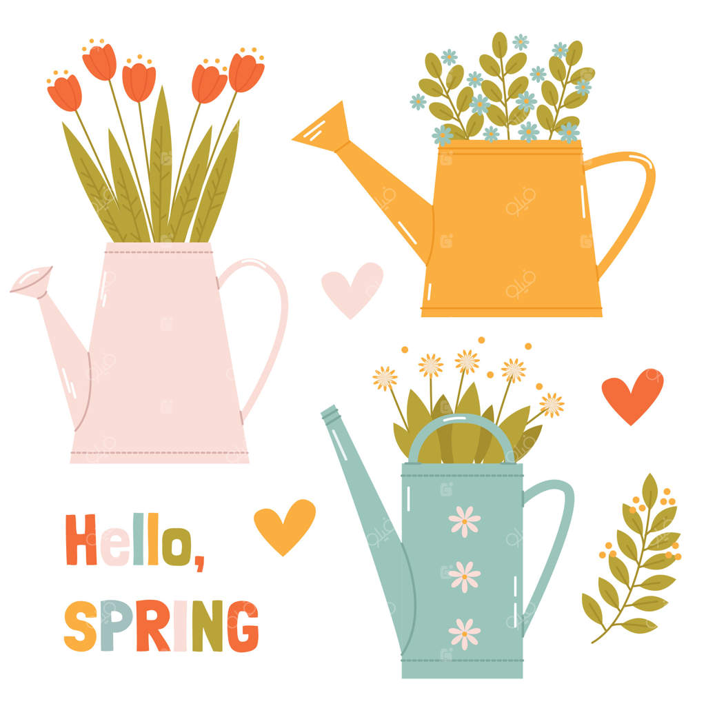 مجموعه آب‌پاش‌های زیبا با گل برای تزیین بهاری باغچه