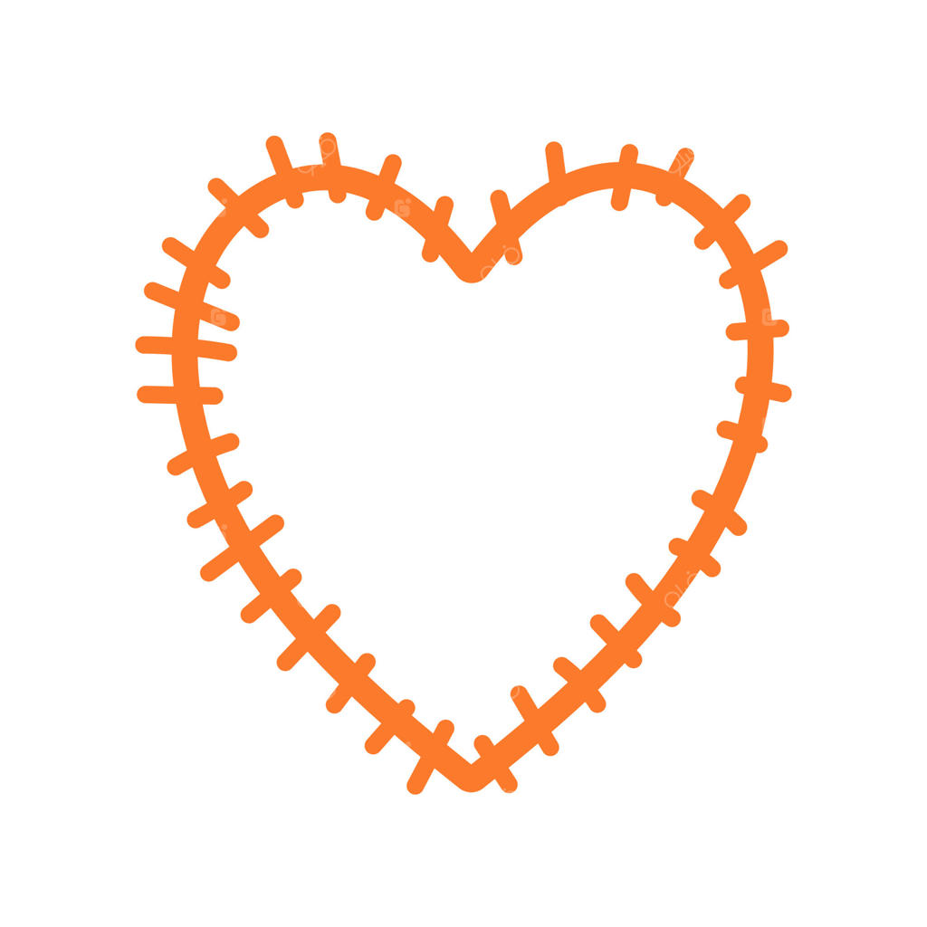 تصویر طرح قلب دوخته شده به سبک روستایی