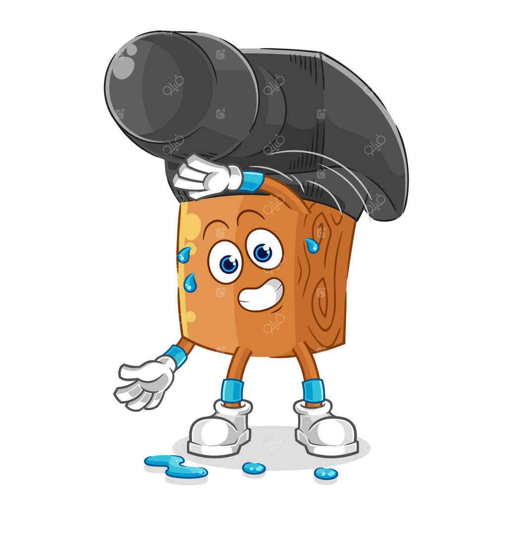 تصویر کارتونی از شخصیت چکش در حال کشش