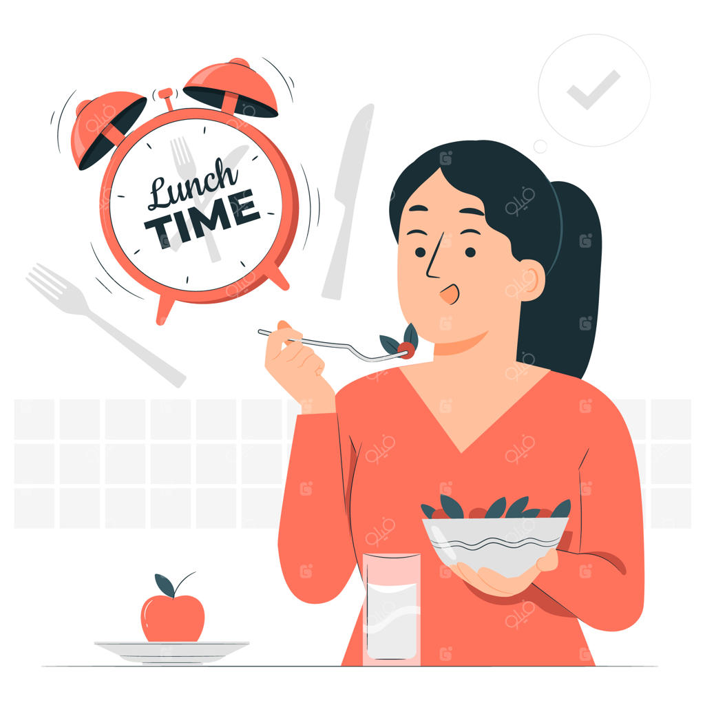 تصویرسازی مفهوم زمان ناهار