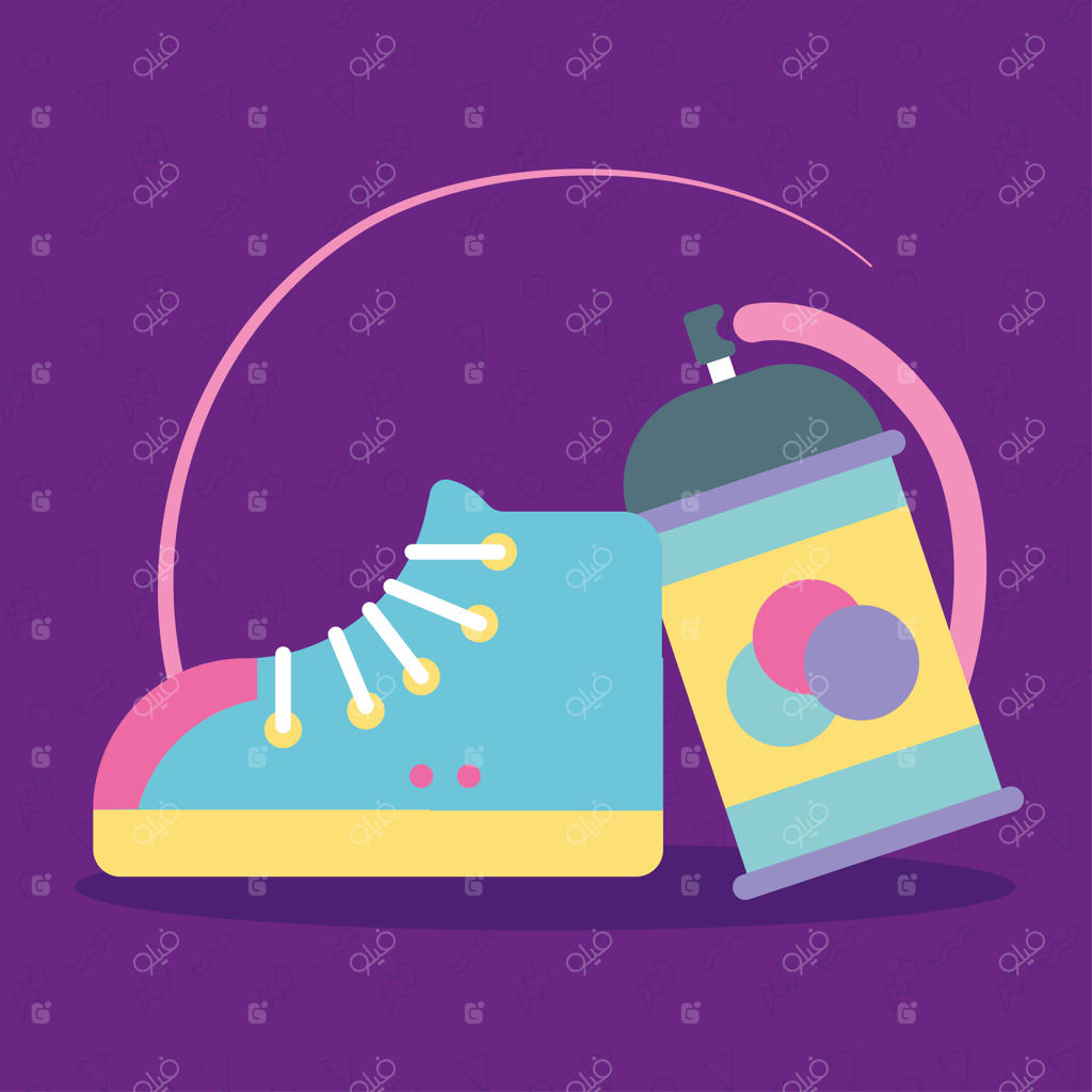 کفش و اسپری رنگ دهه نود میلادی