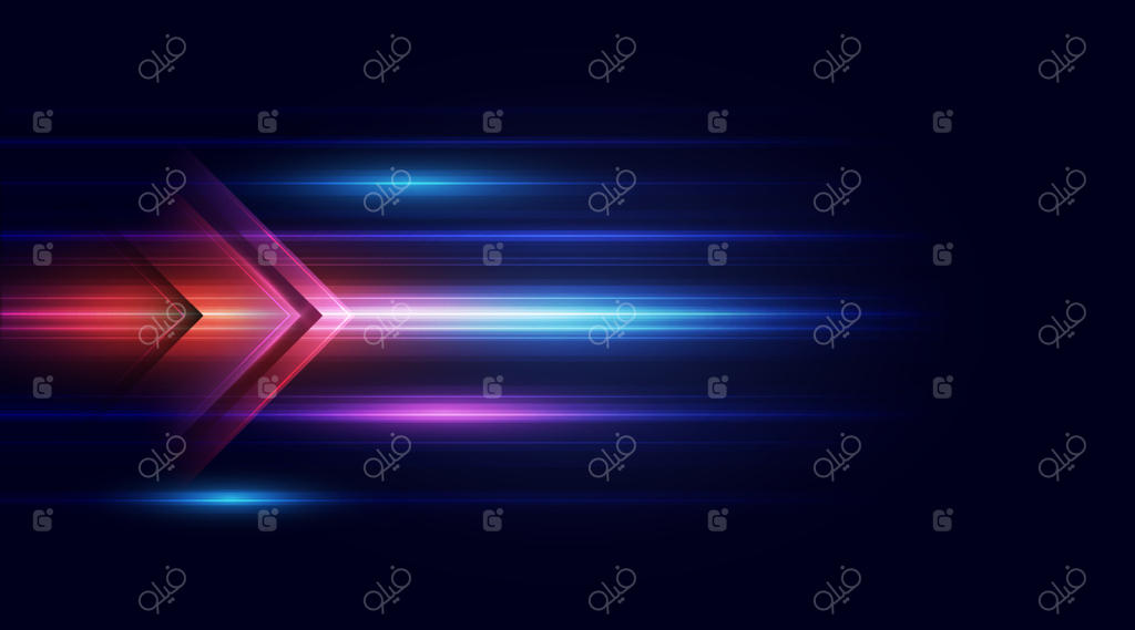 فلش‌های انتزاعی مدرن در حرکت سریع: جنبش فناوری پویا و رنگارنگ. پترن حرکتی فناوری برای طراحی بنر یا پس‌زمینه پوستر.