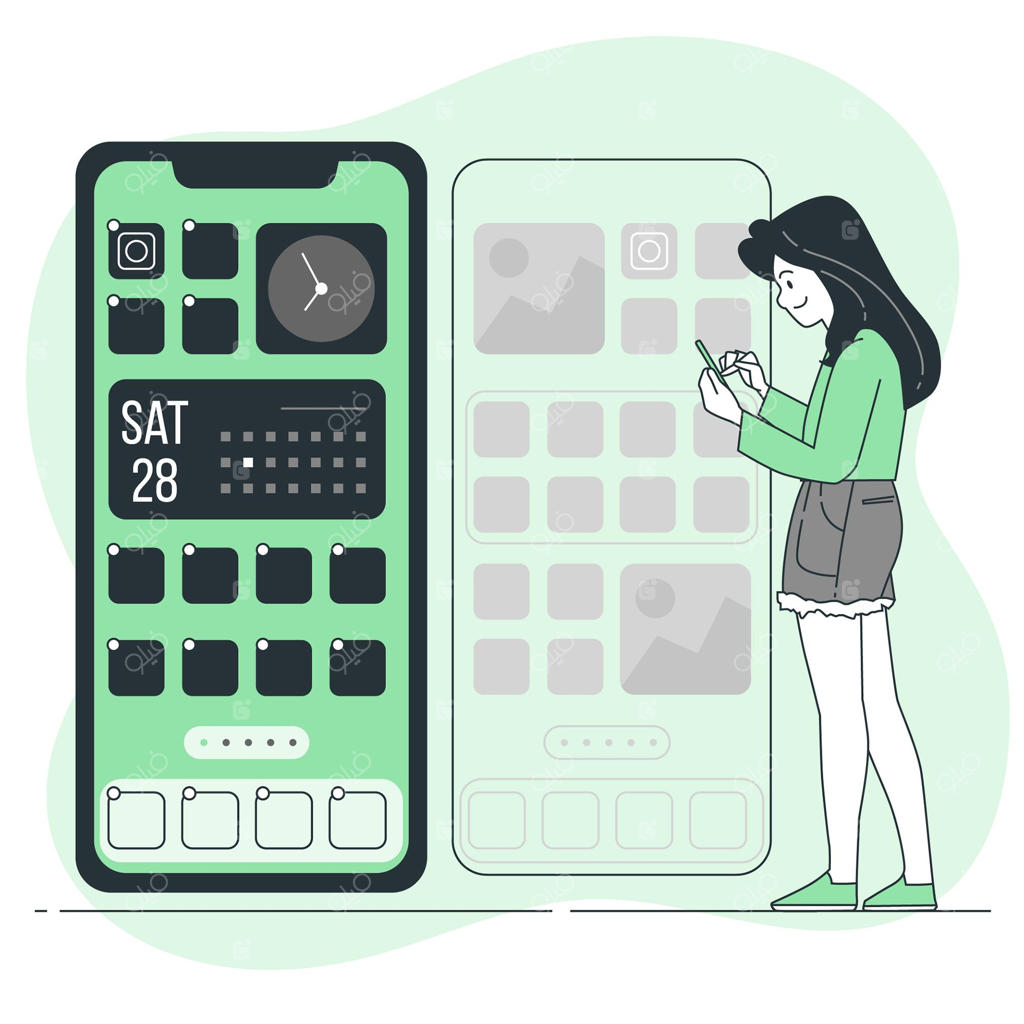 مفهوم شخصی‌سازی تلفن همراه - تصویرسازی