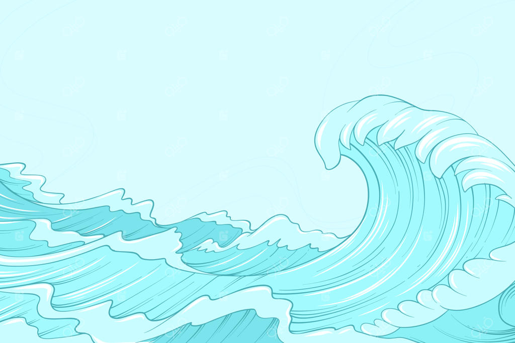 مجموعه‌ای از طرح‌های موج آب دست‌کشیده