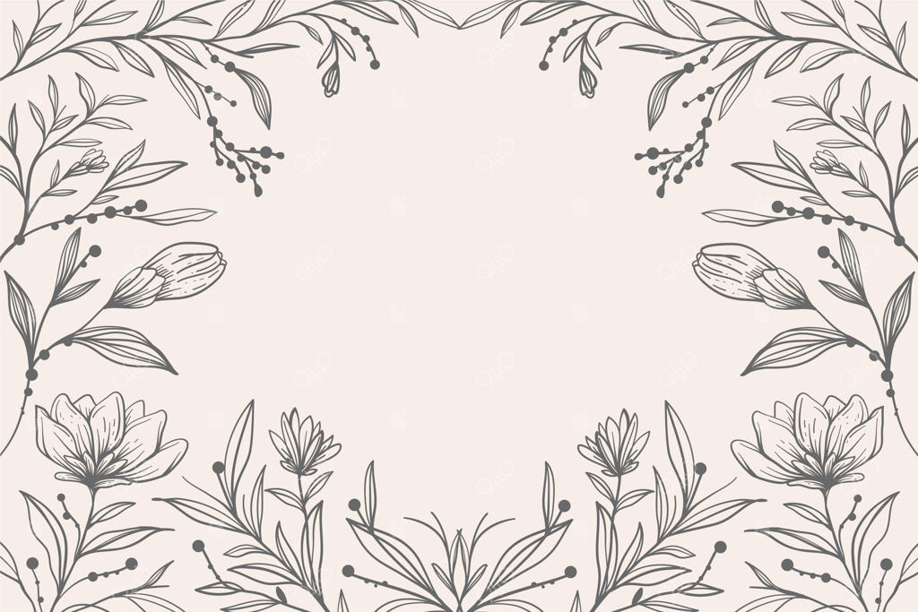 حکاکی پس‌زمینه گل‌های دست‌کشیده