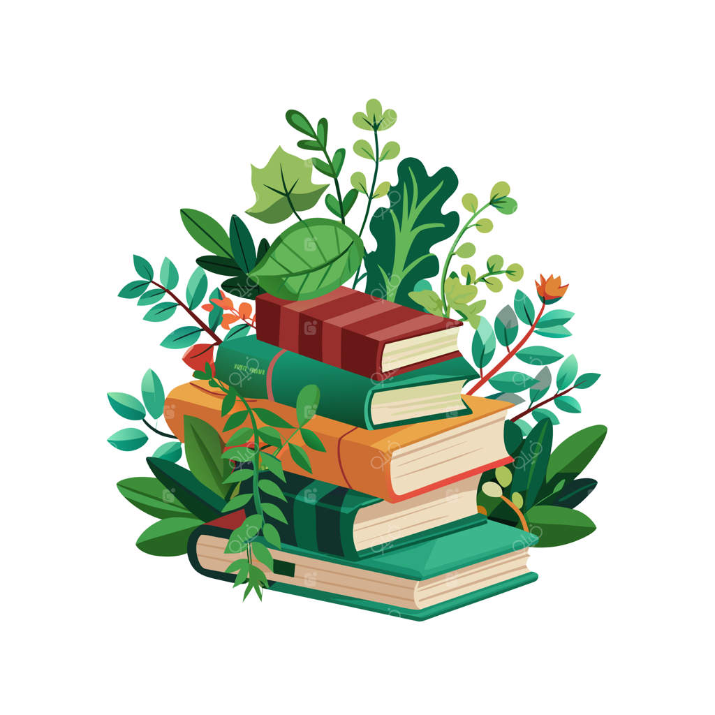 مفهوم تصویرسازی برداری از انباشتۀ کتاب‌ها