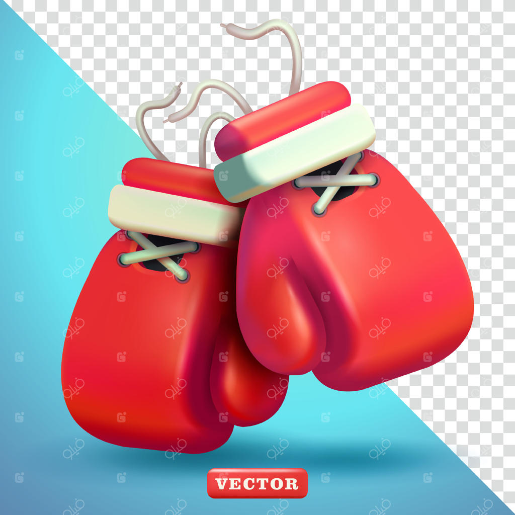 دستکش بوکس قرمز سه‌بعدی: مناسب برای ورزش و طراحی