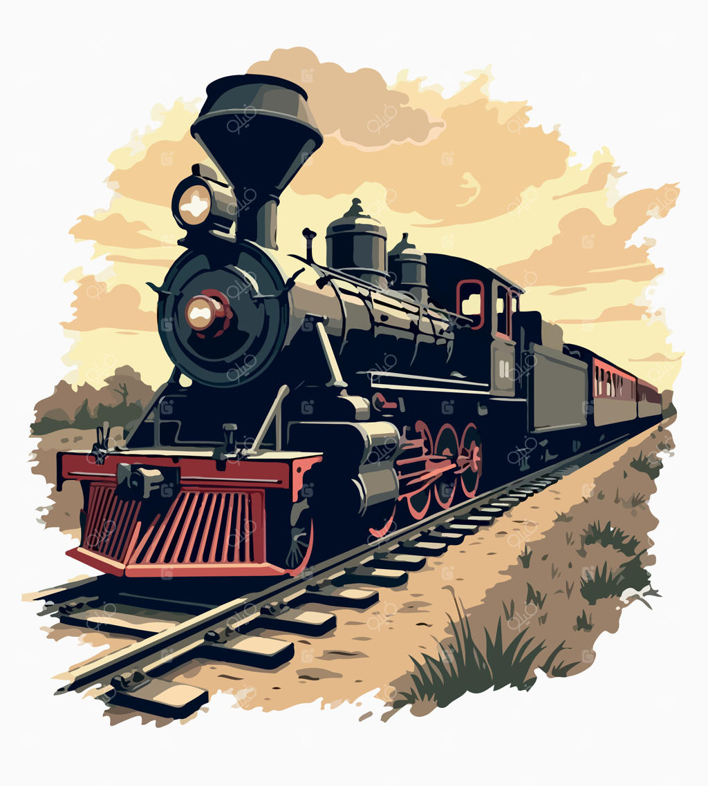 نقاشی قطار با نوشته‌ی The Word روی آن