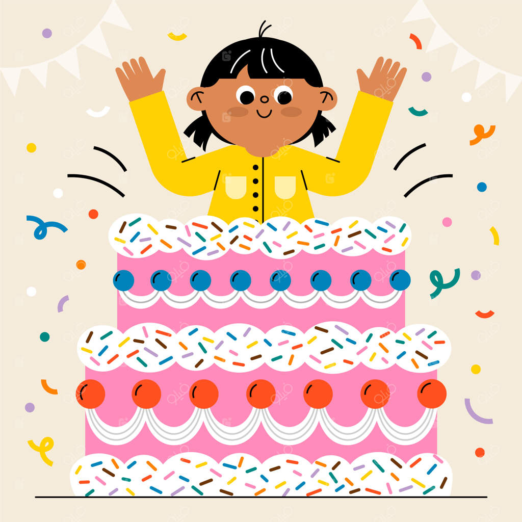 تصویرسازی تولد به صورت دستی کشیده شده