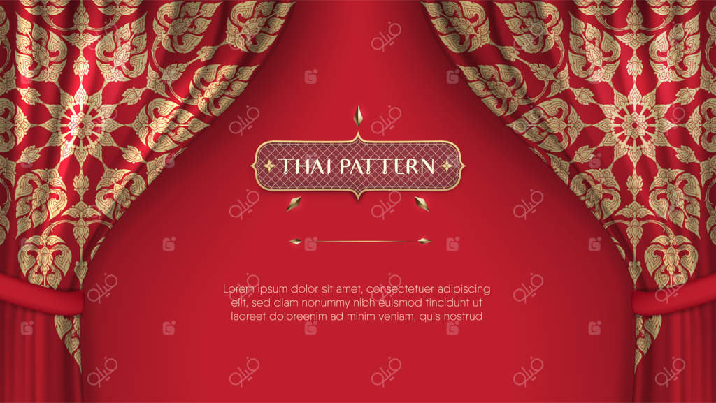 فرشته مرد سنتی تایلندی روی پرده زرد - وکتور ویژه