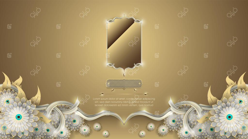 وکتور پریمیوم طرح سنتی تایلندی با قاب و گل‌ها