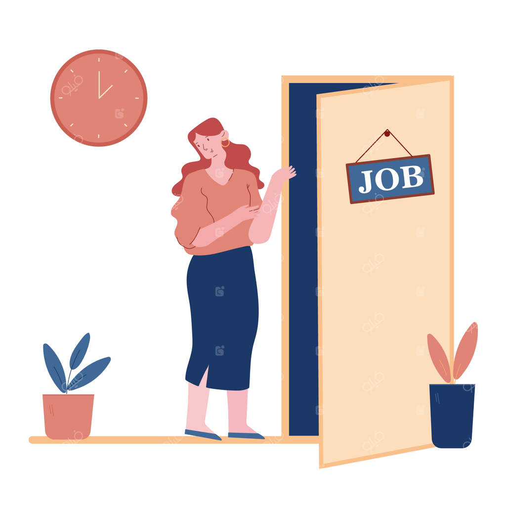 مفهوم جستجوی شغل با زمینه سفید