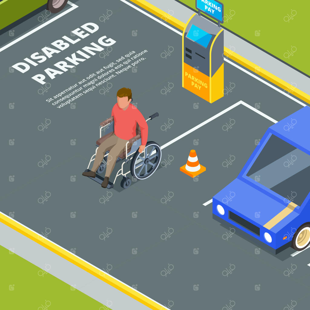 ورودی پارکینگ شهری برای افراد معلول