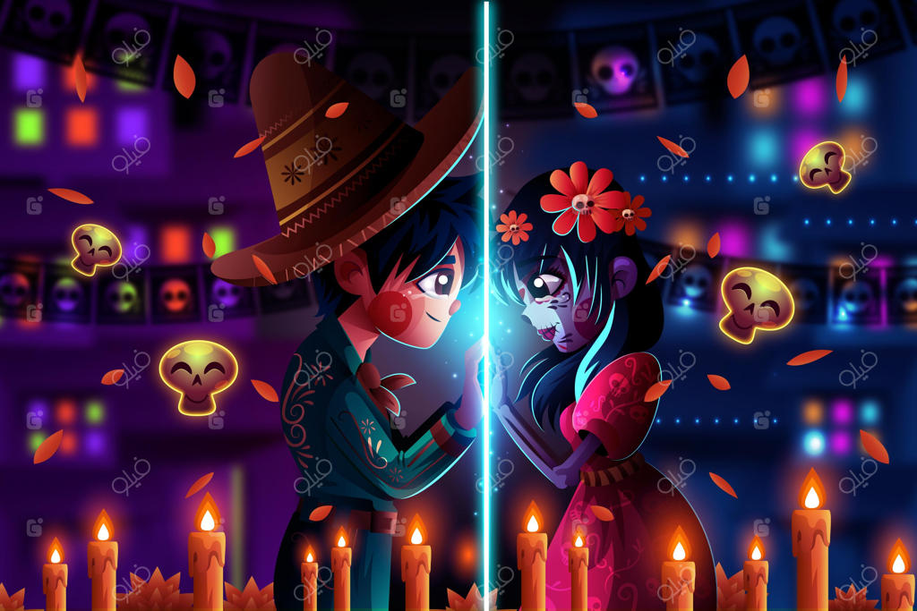 تصویرسازی کارتونی روز مردگان