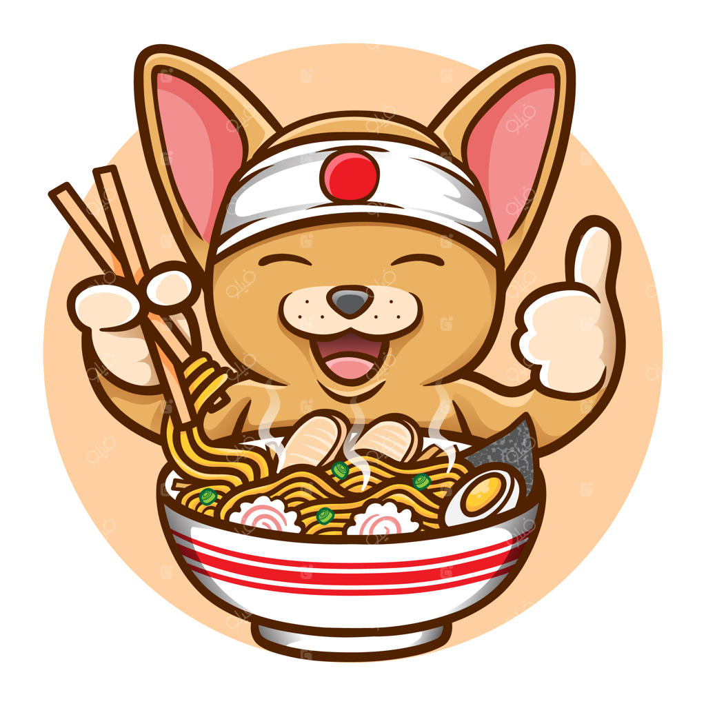 تصویر موش بامزه در حال خوردن نودل خوشمزه