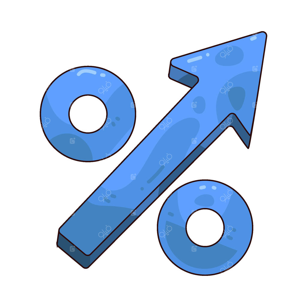 درصد با فلش به سمت بالا