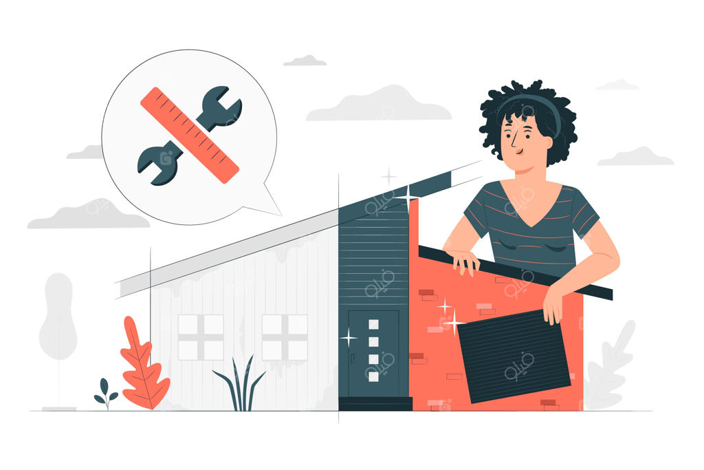 تصویرسازی از مفهوم بازطراحی خانه