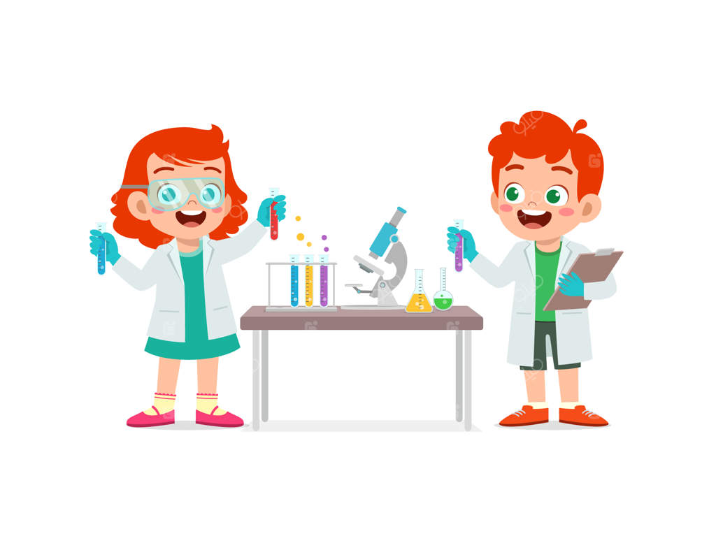 بچه‌های کوچک لباس سفید می‌پوشند و تحقیق می‌کنند