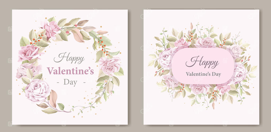 کارت تبریک روز ولنتاین با تاج گل