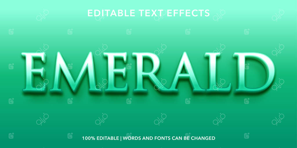 افکت متن قابل ویرایش زمردی