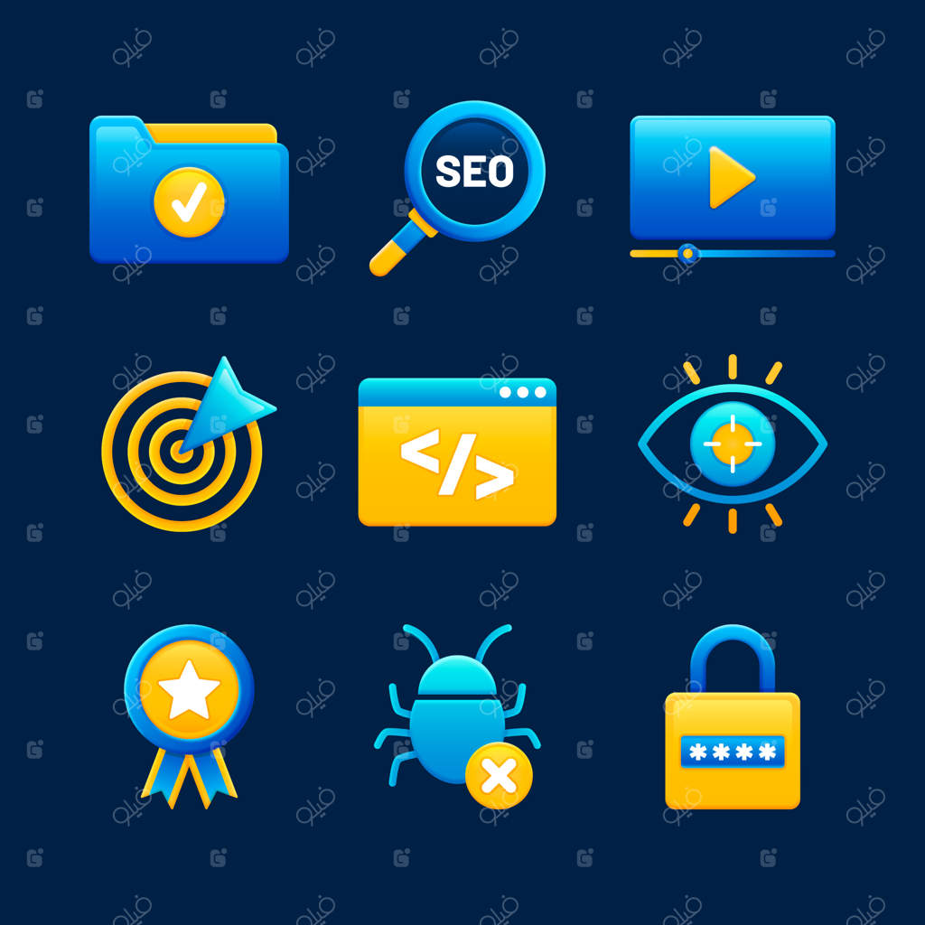 مجموعه آیکون‌های گرادیان سئو