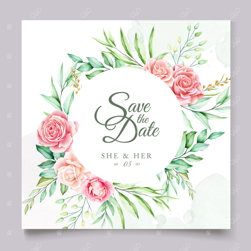 قالب دعوتنامه عروسی با طرح گل‌های رنگارنگ