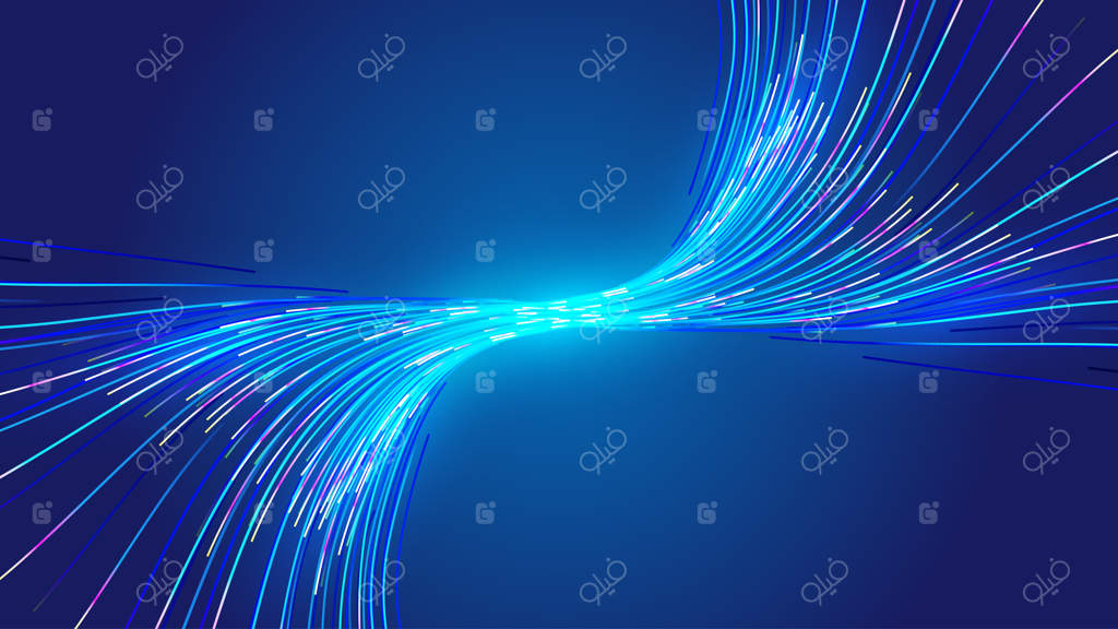 پس‌زمینه‌برداری فناوری اینترنت با خطوط درخشان و نورانی نئون