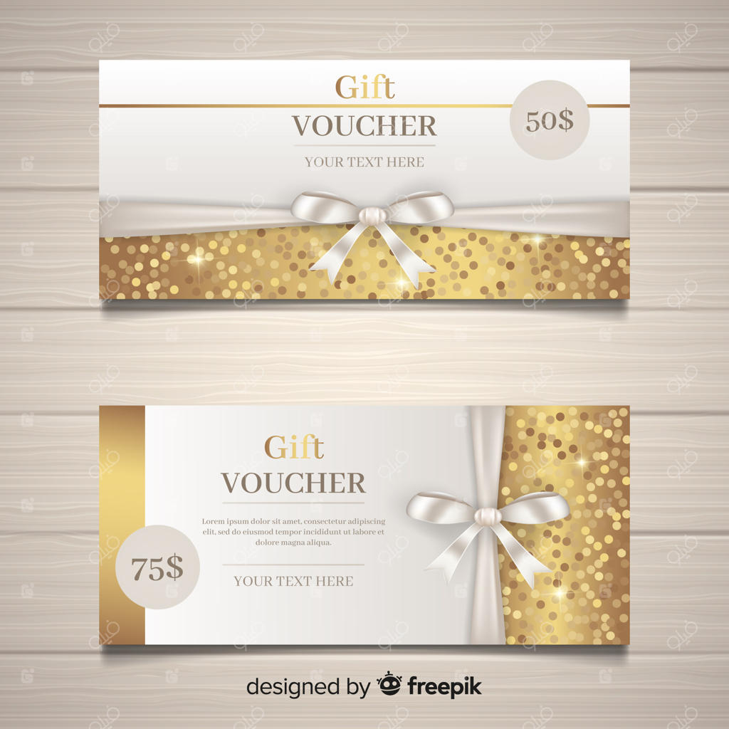 کارت هدیه شیک با طرح طلایی