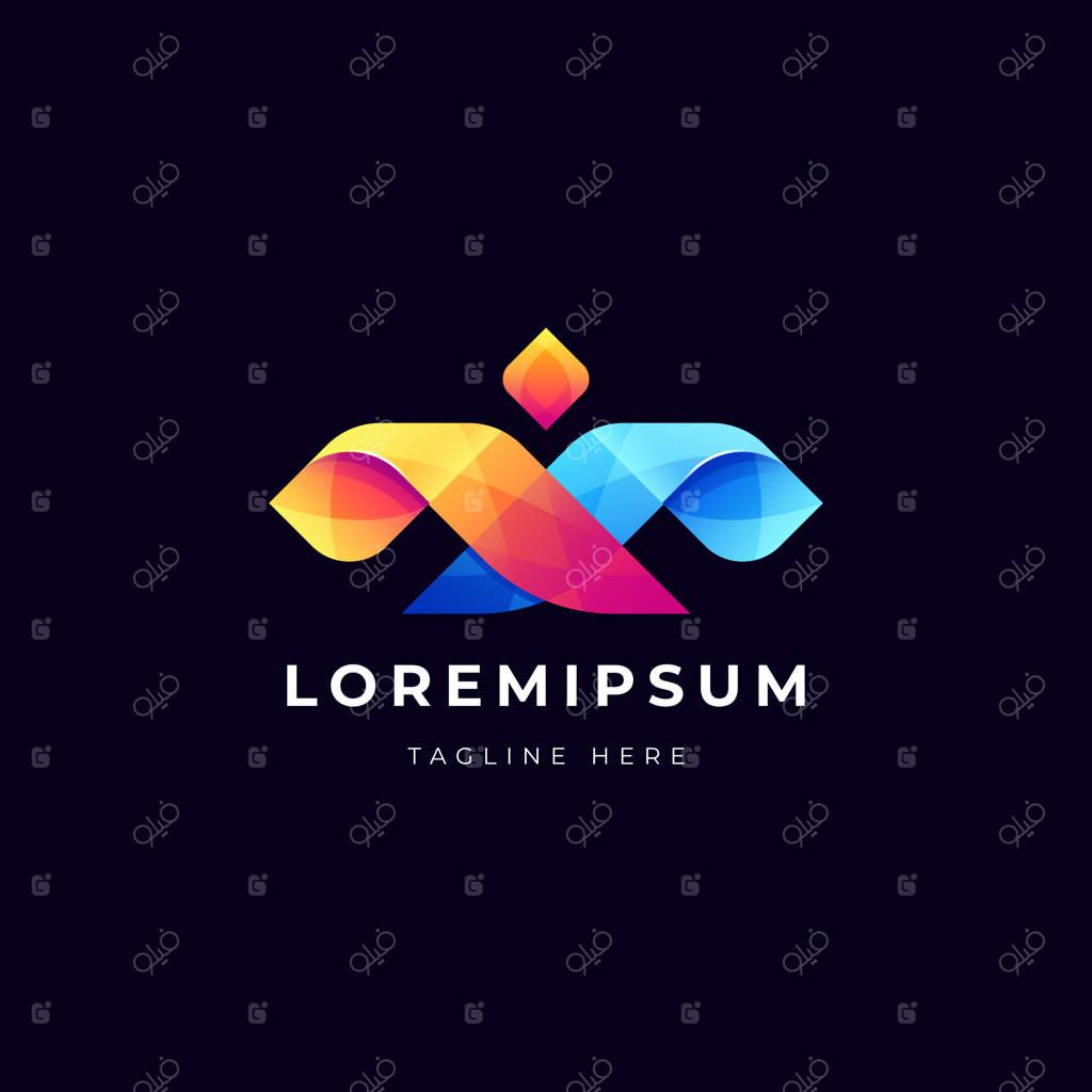 لوگوی انتزاعی رنگارنگ شبیه به افراد