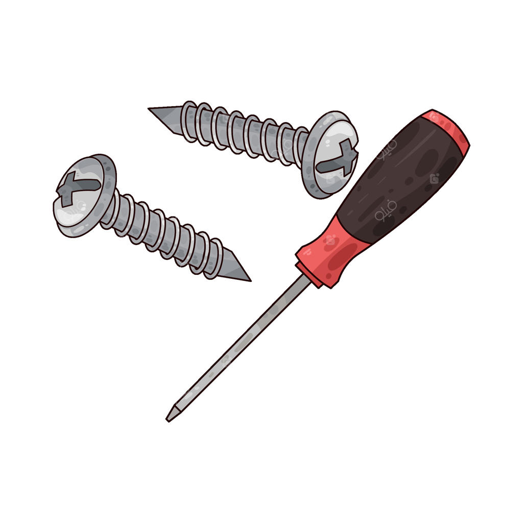 یک پیچ‌گوشتی به همراه دو پیچ