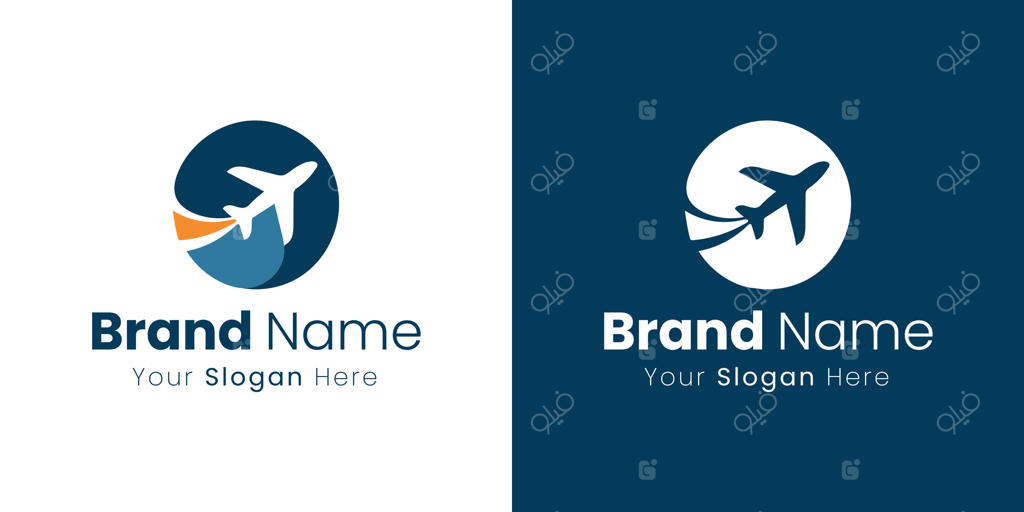 طراحی لوگوی شرکت هواپیمایی مدرن نشان‌دهنده سفرها و کشف‌های جهانی