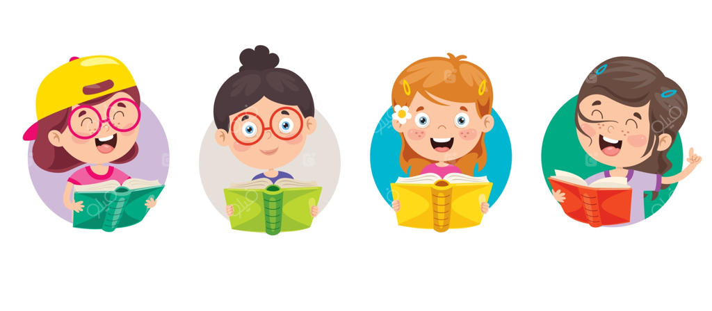 کودکان مدرسه‌ای کارتونی شاد و بامزه