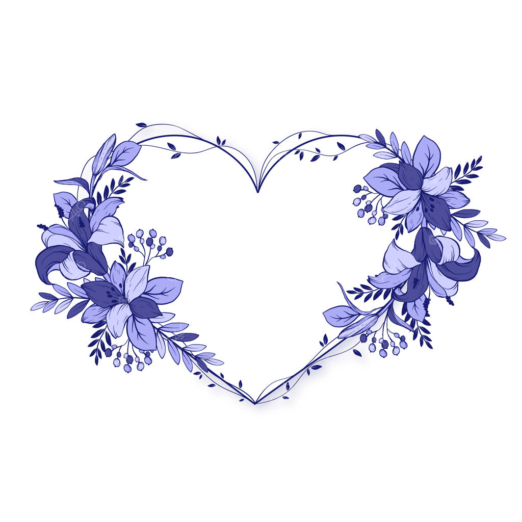 قاب و حاشیه‌ای با قلب‌های دست ‌کشیده‌شده