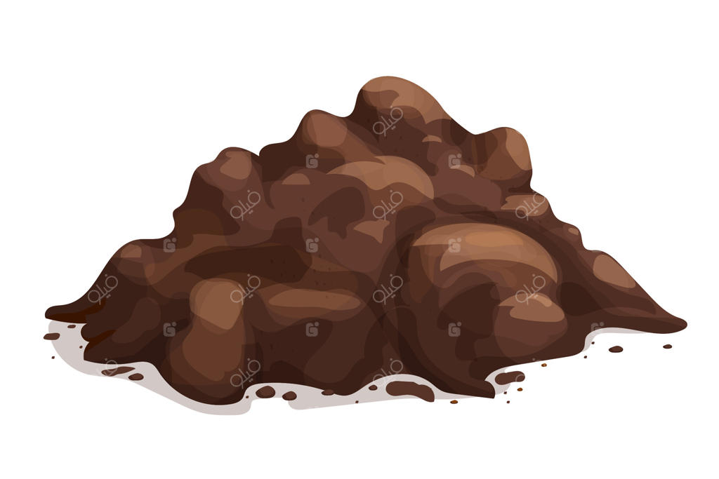 عنصر طراحی توده خاک و پشته زمین. کمپوست باغ کشاورزی ارگانیک، خاک. باغبانی. گل و لای قهوه‌ای یا چمن، رس.