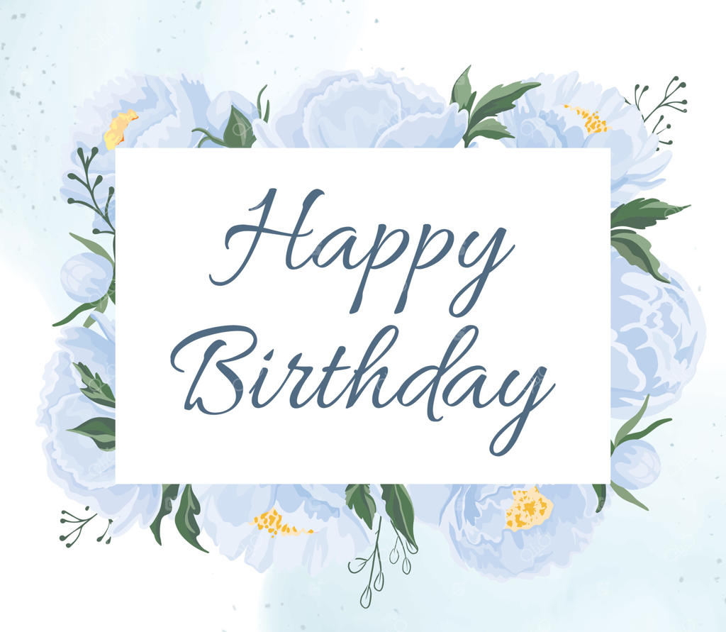 کارت تولدت مبارک با عناصر گل زیبای وکتور حرفه‌ای