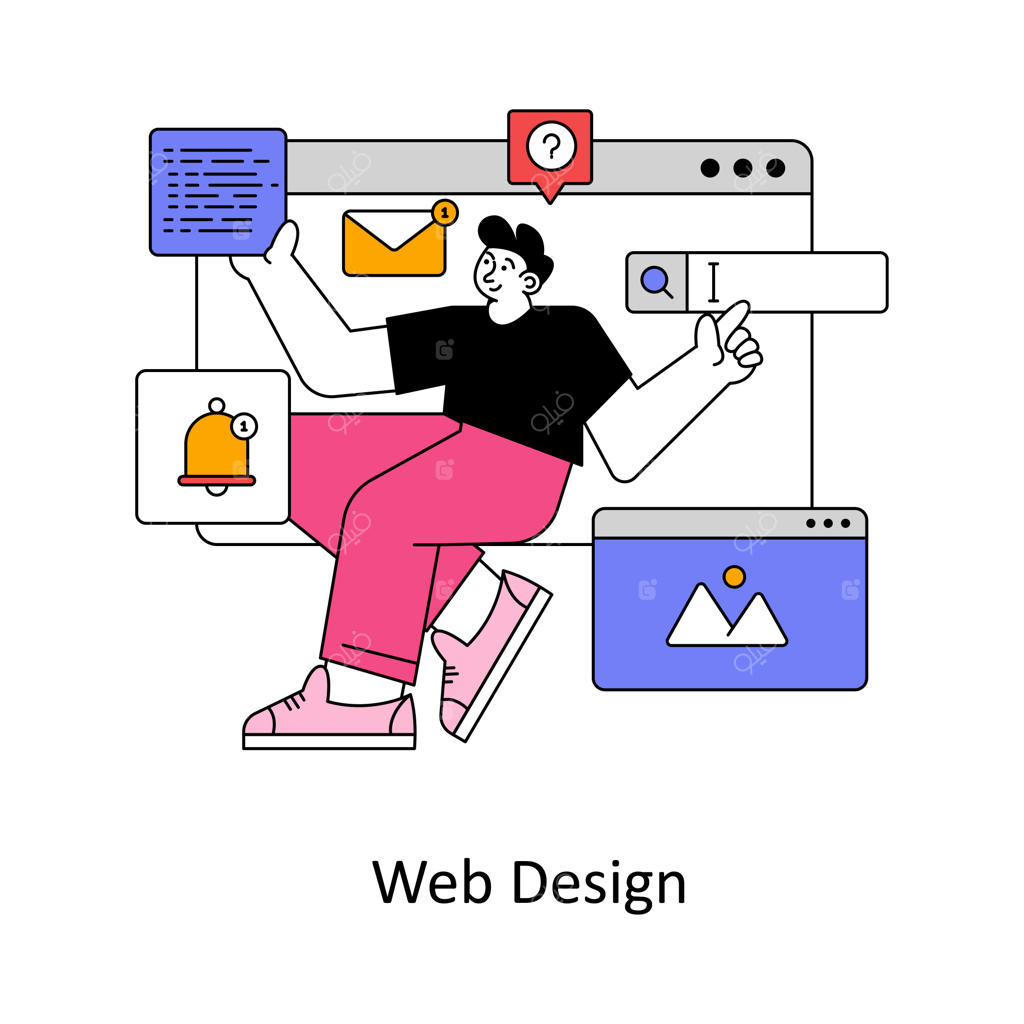 تصویرسازی وکتور طراحی وب به سبک تخت (فلت)