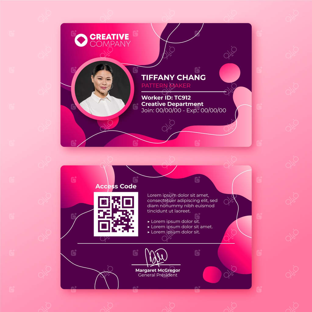 قالب کارت شناسایی انتزاعی همراه با عکس